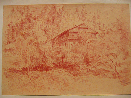 Zeichnung, Erna Dzelme-Kikure, 1945